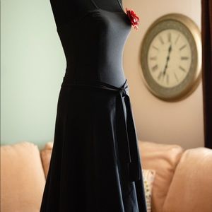 Ruby Rox Black Red Rose Cocktail Dress Tie EUC 7